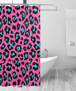 Leopard Print Shower Curtain for Fun and Flirty Farmhouse Bathroom Design