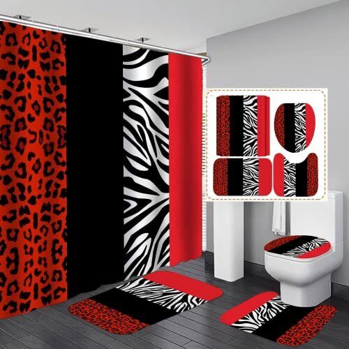Leopard Print Unique Shower Curtain - Animal Print Bathroom Decor