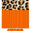 Leopard Print With Orange Accents Bathroom Tub Set With Waterproof Fabric Shower Curtain