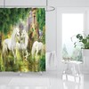 Leopard Printed Fiber Waterproofed Shower Curtain With 3D Unicorn And 46 Print