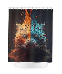 Leopard Shower Curtain Unique Design Bathroom Decor For Animal Lovers