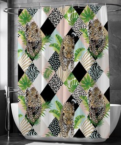 Leopard Shower Curtain, Wild Animal Bathroom Accessory for a Bold Statement