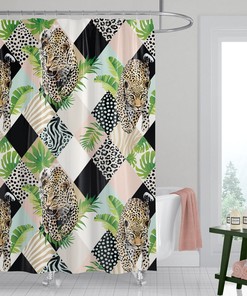 Leopard Shower Curtain, Wild Animal Bathroom Accessory for a Bold Statement