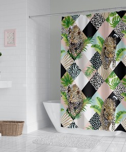 Leopard Shower Curtain, Wild Animal Bathroom Accessory for a Bold Statement