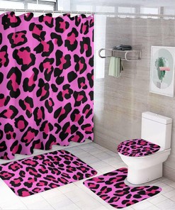 Leopard Skin Rosa Shower Curtain for Bathroom - Trendy Shower Curtain Fabric for Animal Lovers