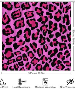 Leopard Skin Rosa Shower Curtain for Bathroom - Trendy Shower Curtain Fabric for Animal Lovers