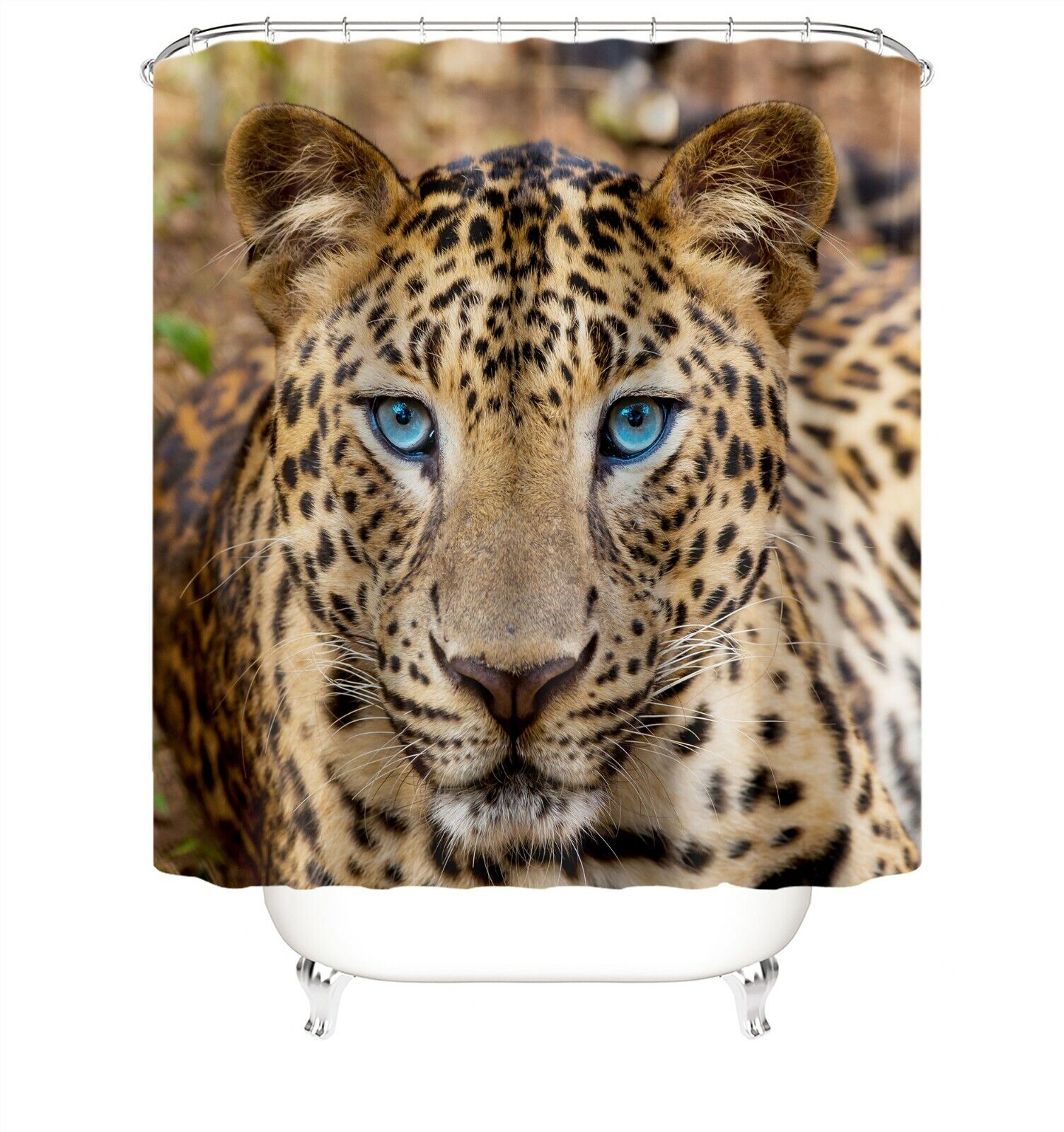 Leopard Spot Fabric Shower Curtain for Vibrant Bathroom Decor
