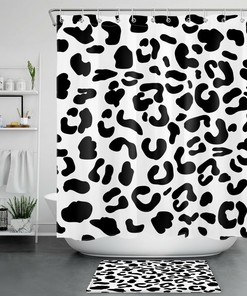 Leopard Zebra Abstract Art Shower Curtain For Bathroom