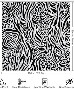 Leopard Zebra Stripe Skin Shower Curtain for Bathroom - Animal Prints Shower Curtains Decor Ideas for Home