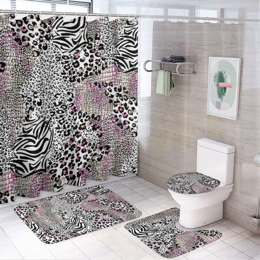 Leopard Zebra Texture Shower Curtain for Bathroom - Vibrant and Unique Shower Curtain Designs for Home