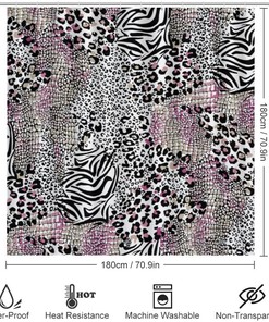Leopard Zebra Texture Shower Curtain for Bathroom - Vibrant and Unique Shower Curtain Designs for Home
