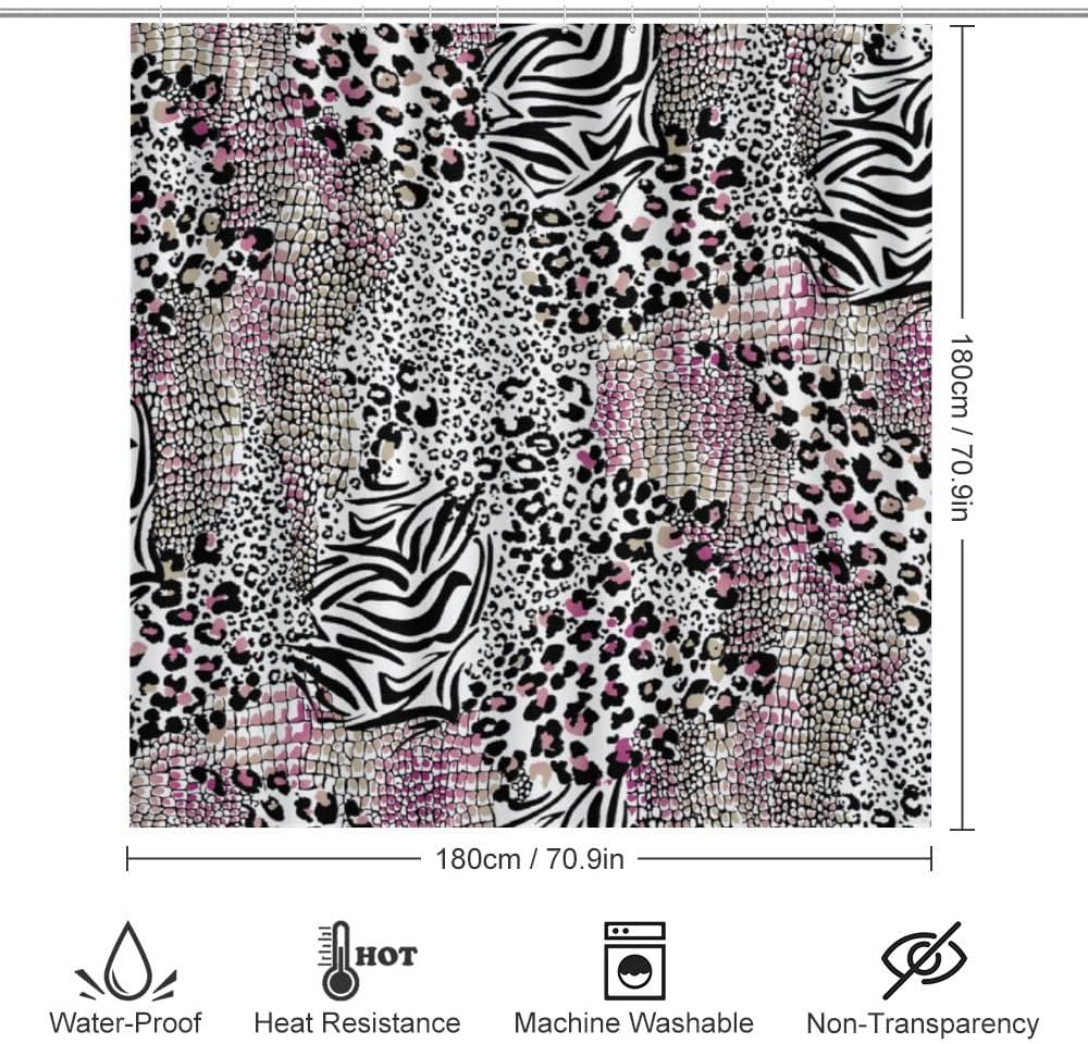 Leopard Zebra Texture Shower Curtain for Bathroom - Vibrant and Unique Shower Curtain Designs for Home