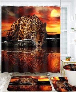 Leopard and Cheetah Print Waterproof Shower Curtain for African Animal Lovers Bathroom Decor