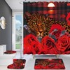 Leopard and Rose Waterproof Shower Curtain for a Chic Bathroom