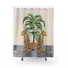 Leopards & Coconut Palm Shower Curtain for Artistic & Exotic Bathroom Decor