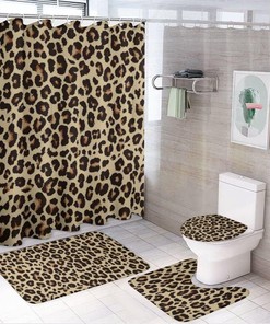 Leopards Skin Shower Curtain for Bathroom - Unique and Trendy Shower Curtain Ideas for Animal Lovers