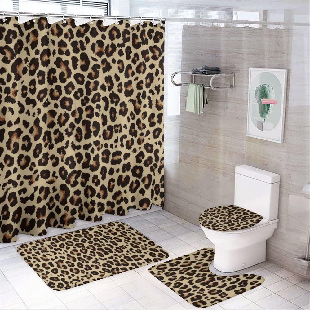 Leopards Skin Shower Curtain for Bathroom - Unique and Trendy Shower Curtain Ideas for Animal Lovers