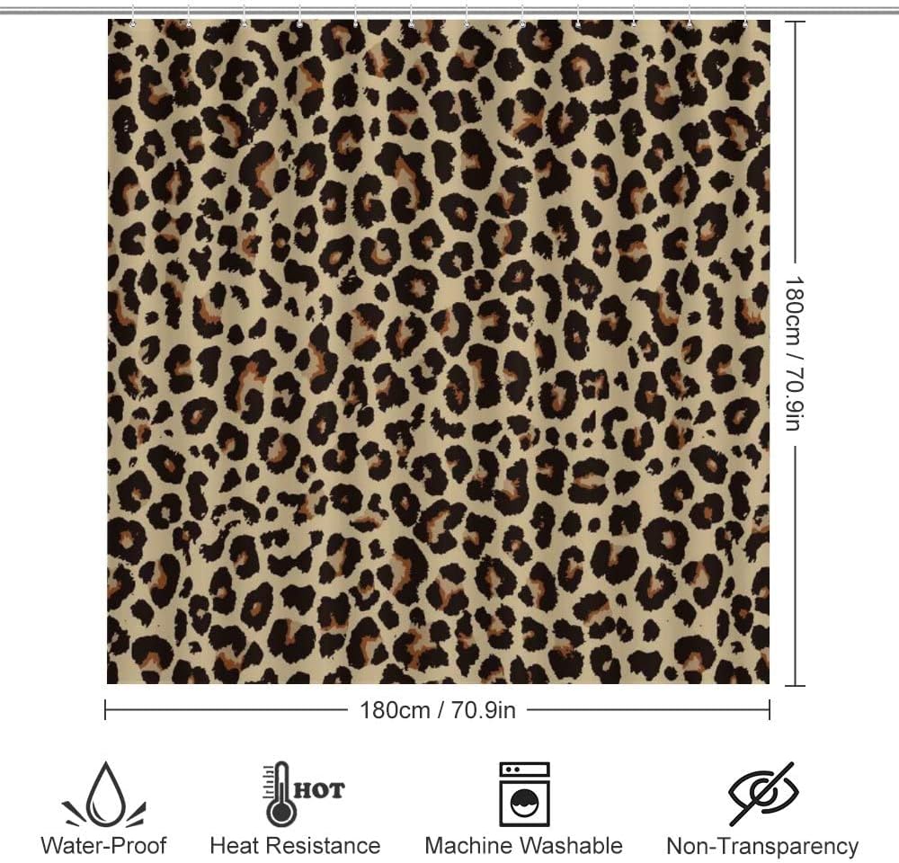 Leopards Skin Shower Curtain for Bathroom - Unique and Trendy Shower Curtain Ideas for Animal Lovers