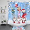Leprechaun Owls In Snowy Woods Christmas Shower Curtain - Waterproof Fabric Bathroom Decor