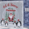 Let It Snow Shower Curtain With A Snowman And Winter Forest For A Cozy Christmas Bathroom