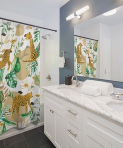 Let Leopards & Jungle Forest Cover Your Bathroom with This Shower Curtain