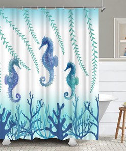 Let Love Roam with Elephant Family Shower Curtain for Teal and Green Bathroom Decor
