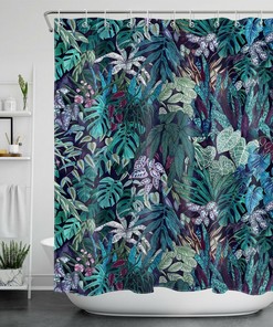 Let The Nature In With Tropical Jungle Plant Shower Curtain