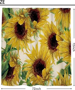 Let the Sun Shine in with Sunflower Shower Curtain for Rustic Country Bathroom Decor