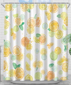 Leuke Plant Design Citroen Geel Douchegordijn with 12 Haken for Bathroom Decor