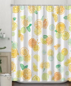 Leuke Plant Design Citroen Geel Douchegordijn with 12 Haken for Bathroom Decor