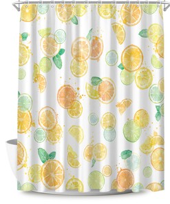 Leuke Plant Design Citroen Geel Douchegordijn with 12 Haken for Bathroom Decor