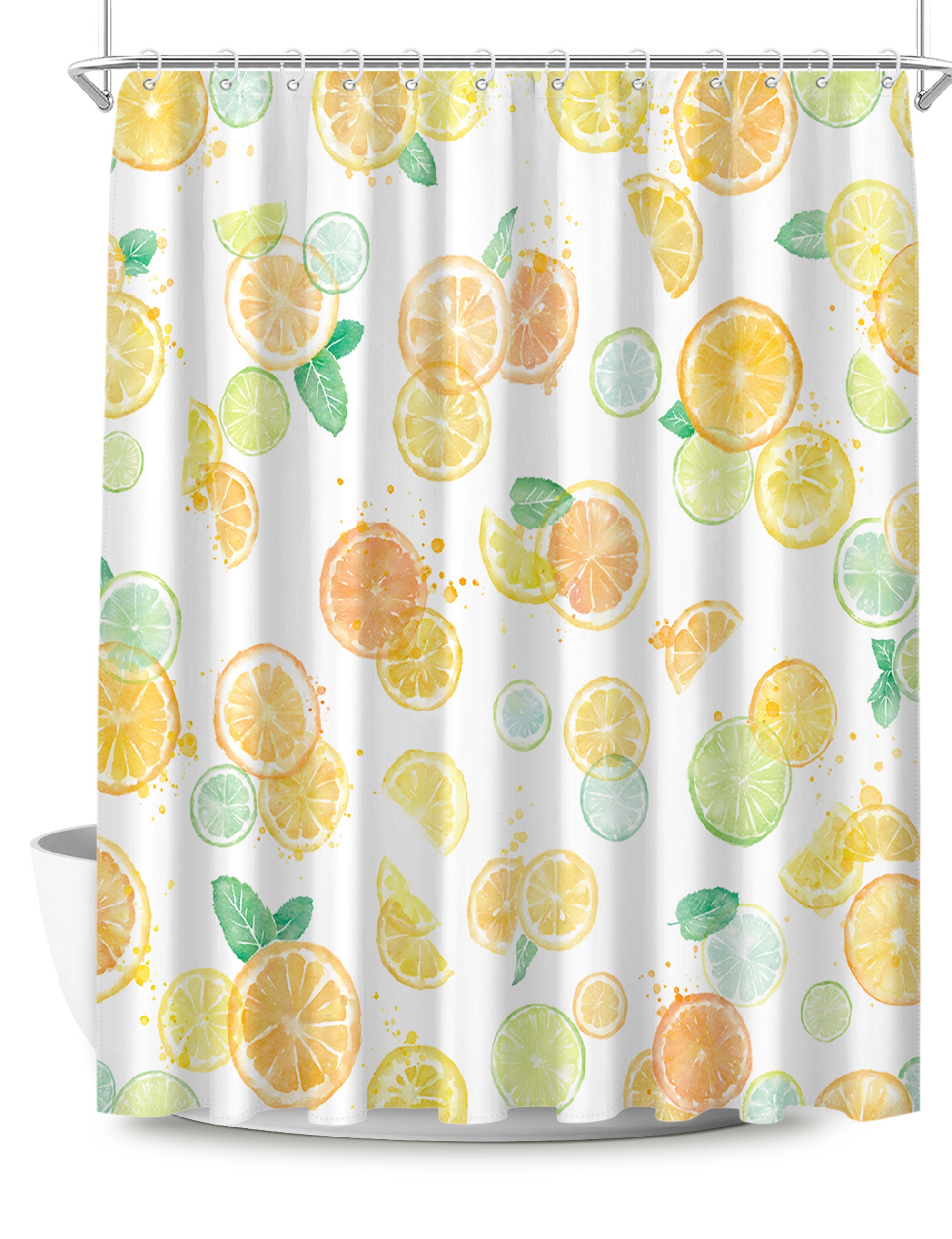 Leuke Plant Design Citroen Geel Douchegordijn with 12 Haken for Bathroom Decor