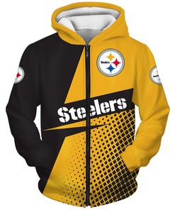 Level Up Your Fan Game With Pittsburgh Steelers Long Sleeve Zip Hoodie