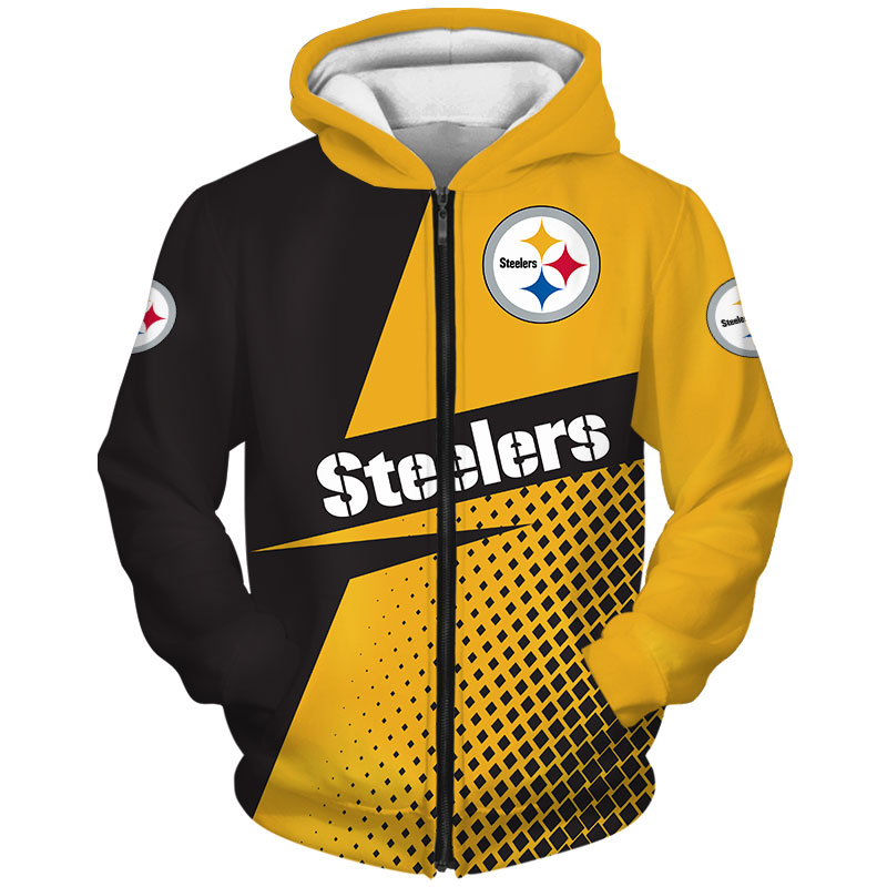 Level Up Your Fan Game With Pittsburgh Steelers Long Sleeve Zip Hoodie