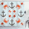 Life Anchor Ropes Print Shower Curtain For Coastal Bathroom Decor