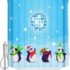 Light Ball Christmas Penguin Shower Curtain: Decorative And Waterproof