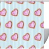 Light Blue Background Pink Hearts Shower Curtain to Add a Calming Touch to Your Bathroom
