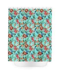 Light Blue Flamingo Floral Shower Curtain - Perfect For Your Bathroom Decor