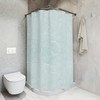 Light Blue Koi Fish Pattern Fabric Shower Curtain for Japanese Bathroom Decor
