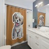 Light Brown Cute Puppy Bathroom Shower Curtain