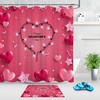 Light Bulbs Confetti Heart Shower Curtain for Bathroom Decor on Valentine's Day