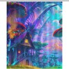 Light Mushroom Print Trippy Shower Curtain for Home or Office Bathroom Decor
