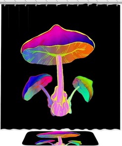 Light Mushrooms Print Shower Curtain For A Calm And Tranquil Bathroom