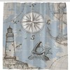 Lighthouse Anchor Seashells Bath Shower Curtain Heavy Duty Waterproof Fabric for Bathroom Decoration