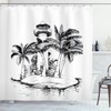 Lighthouse Island Tree Coastal Print Shower Curtain for Bathroom