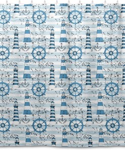 Lighthouses Seagull Anchors Shower Curtain Modern Home Bathroom Hotel Spa Decorations Waterproof Fabric