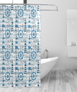 Lighthouses Seagull Anchors Shower Curtain Modern Home Bathroom Hotel Spa Decorations Waterproof Fabric