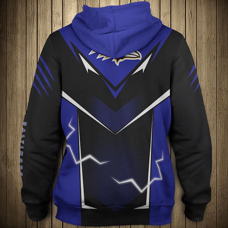 Lightning Graphic All Over Print Baltimore Ravens Hoodie 3D Gifts For Fans