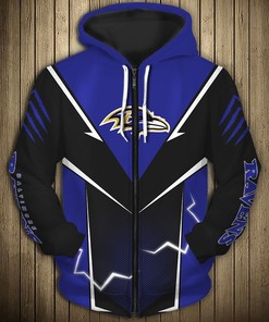 Lightning Graphic All Over Print Baltimore Ravens Hoodie 3D Gifts For Fans