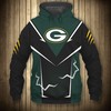 Lightning Graphic Green Bay Packers All Over Print Hoodie For Men